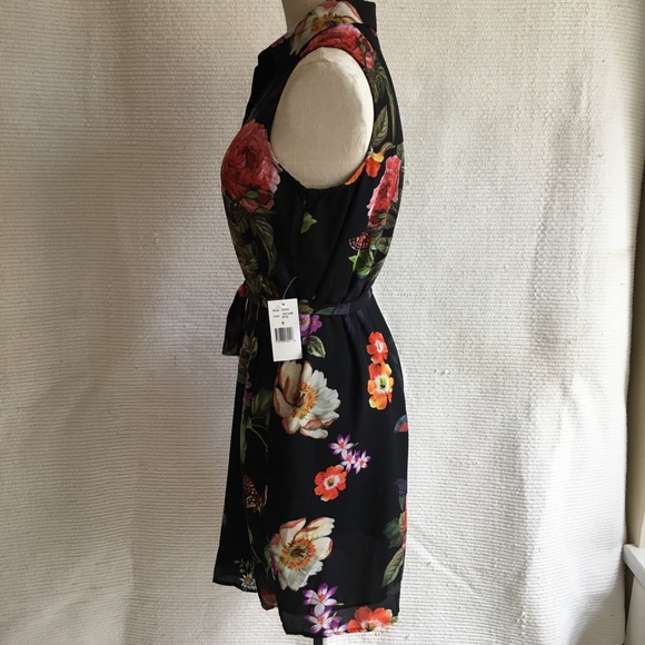 Alexia Admor Sleeveless Dark Floral Shirtdress - Picture 6 of 8